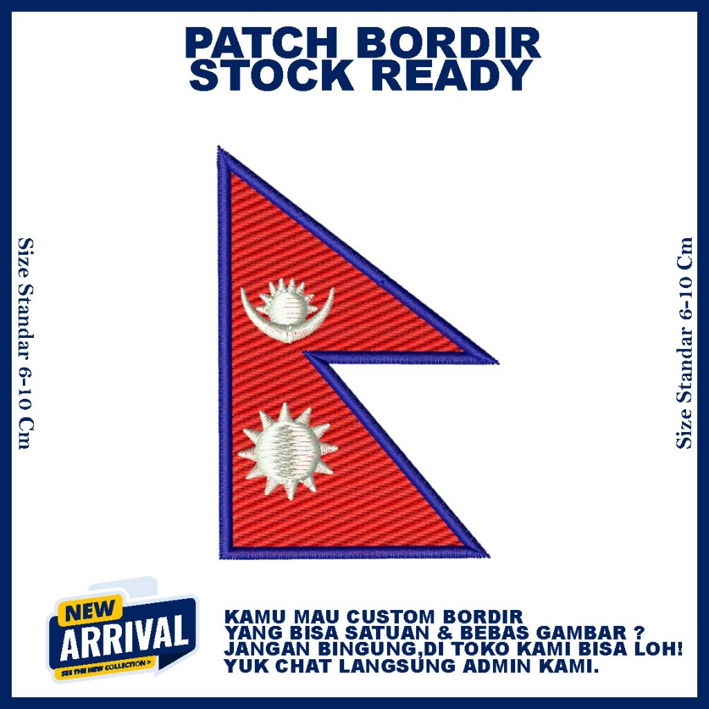 คุณภาพสูง NEPAL FLAG LOGO EMBROIDERY PATCH - ZONE EMBROIDERY
