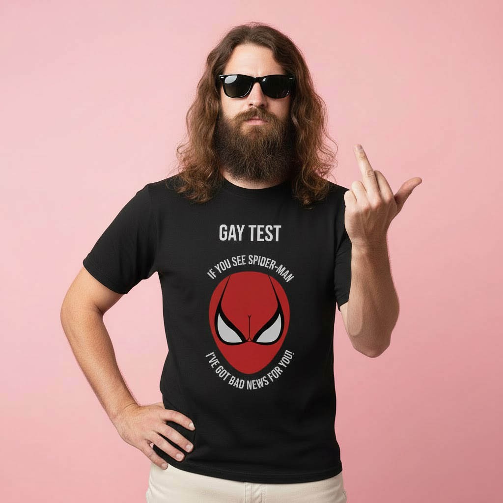 Gay Test Spiderman Unisex Cotton Combed Premium T-SHIRT แขนสั้นและแขนยาว