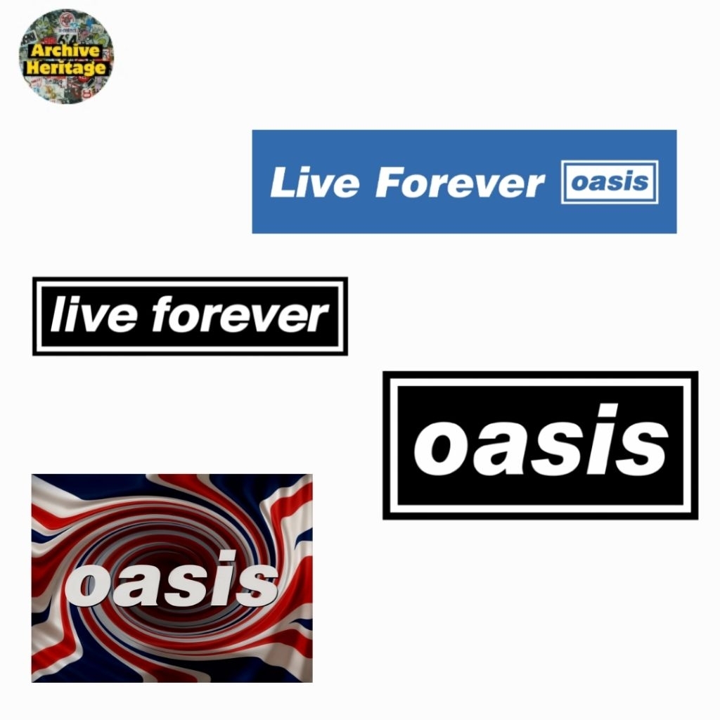 Oasis Live Forever band britpop สติ๊กเกอร์ลําลอง