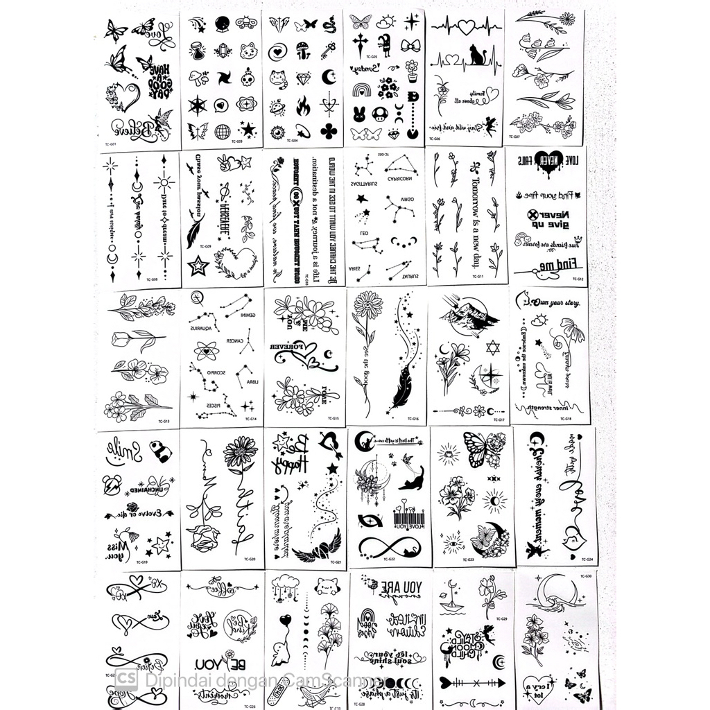 Zodiac Motif Tattoo รหัส TC-G | รอยสักแขนหน้าอกร่างกาย Unisex ขนาด 6x10ซม | กันน้ํา 2-4 วัน | ภาพจริ