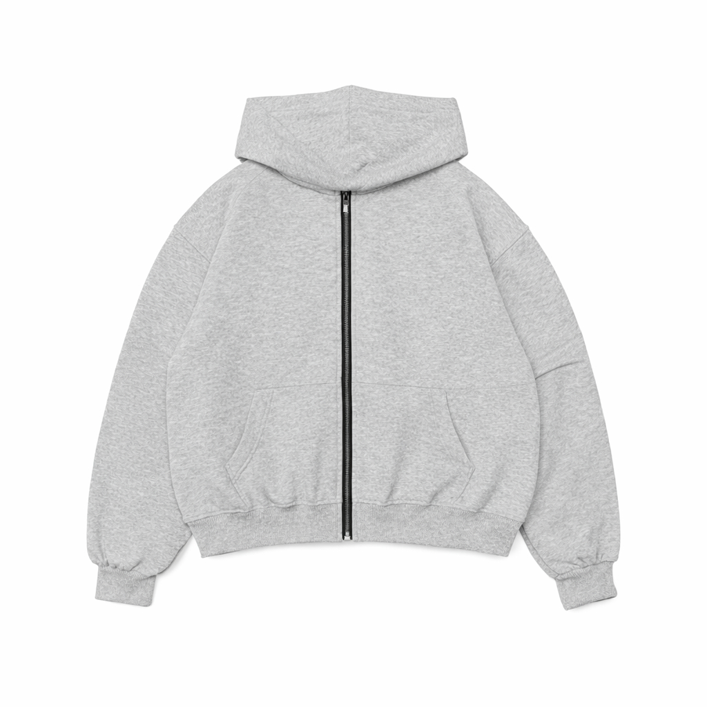 PerryFee - Boxy Zipper Hoodie Oversize / Boxy Oversize Hoodie / Boxy Hoodie / 300Gsm