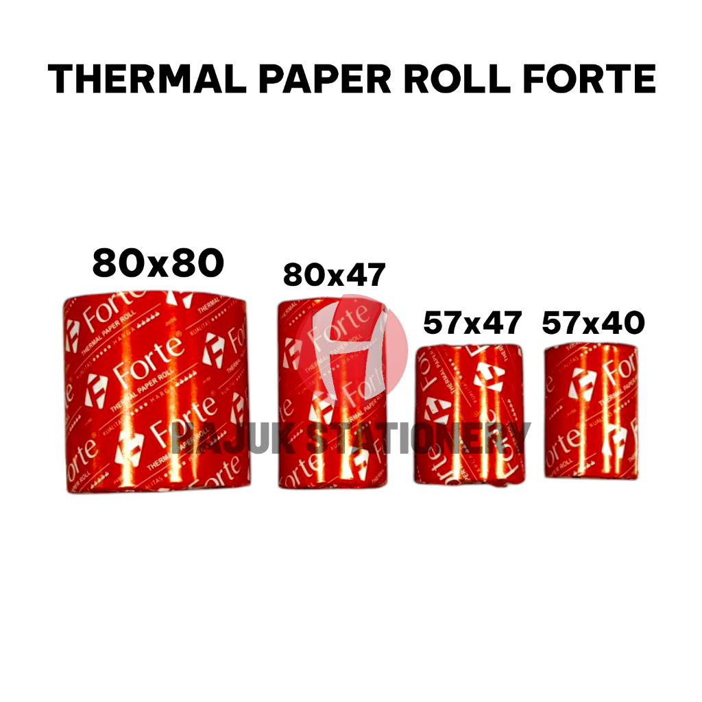 THERMALT กระดาษม้วน FORTE 57x40, 57x47, 80x47, 80x80 สําหรับการพิมพ์ที่ยาวนาน