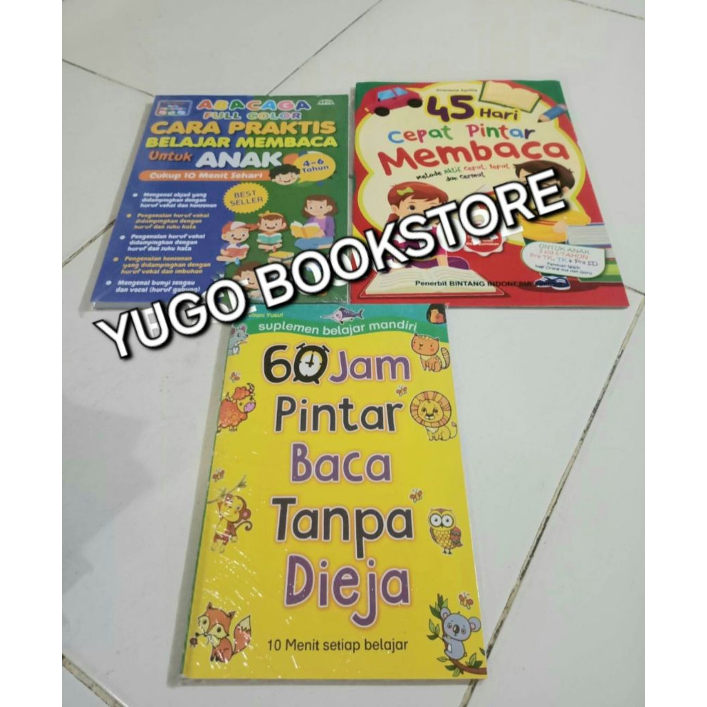 บรรจุุภัณฑ์ 3 เล่มสําหรับ PAUD TK 45 DAYS FAST SMART READING - LEARN TO READ FOR CHILDREN ORIGINAL F