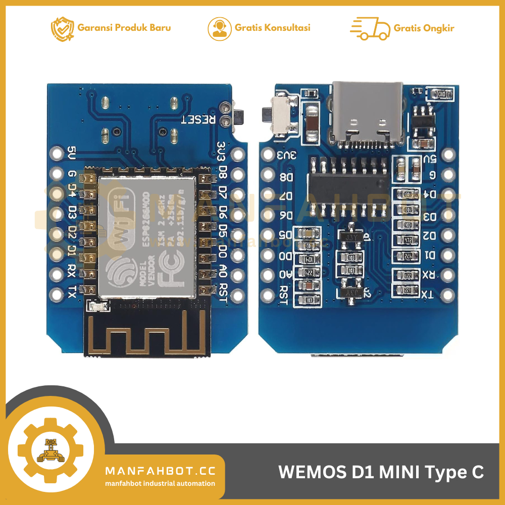 WEMOS D1 Mini Type C ESP8266 บอร์ด WiFi Arduino เข้ากันได้กับ