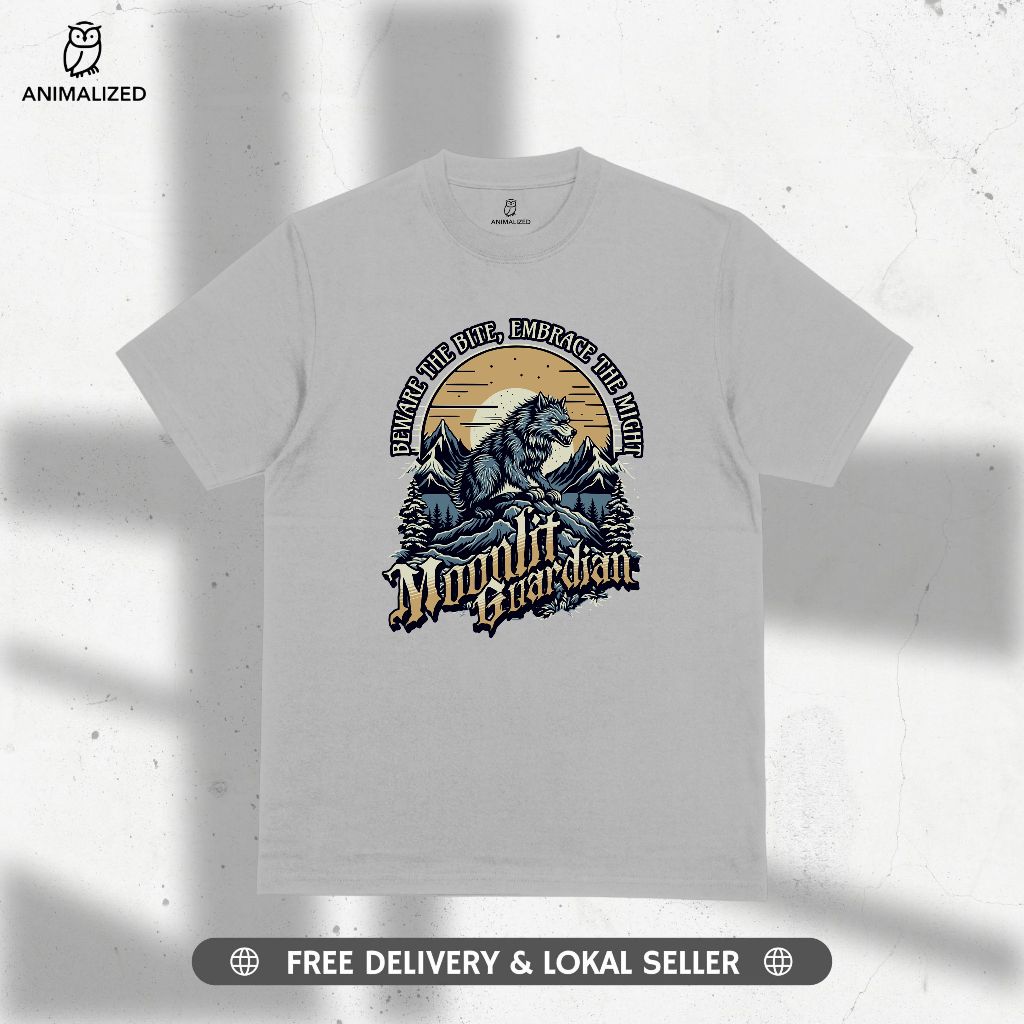 เสื้อยืดผู้ชาย Animalized Wolf Moonlite Guardian Peware The Bite Mighty