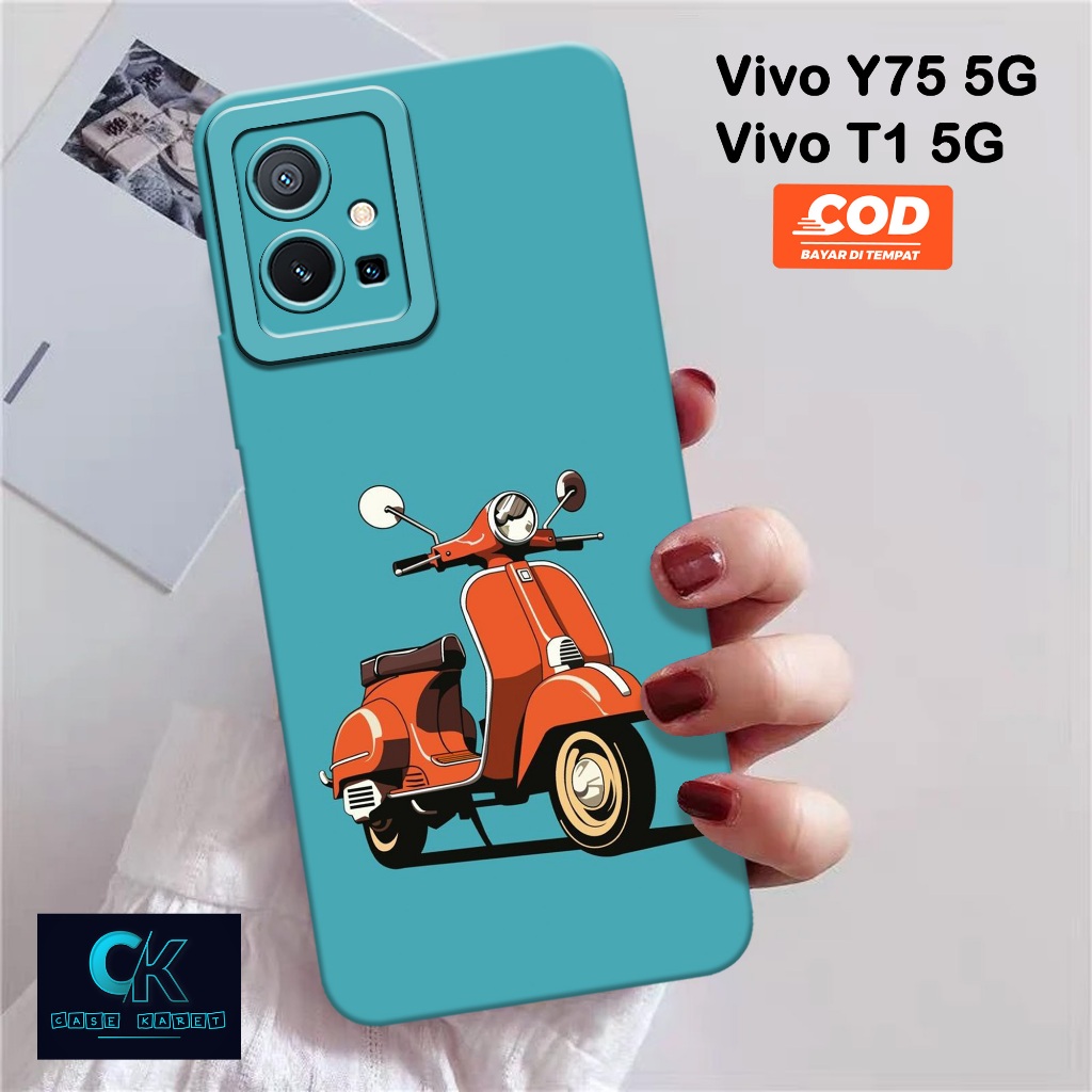 HP เคส Vivo Y75 5G / T1 5G ล่าสุด - เคสแฟชั่น VESPA - เคสยาง - เคส Vivo Y75 5G / T1 5G - เคส Vivo Y7