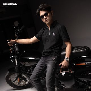 DREAM STORY - Polo Shirt Domino Cotton Pique Kaos Kerah Pria Dreamstory Slim Fit Premium Men Shirt