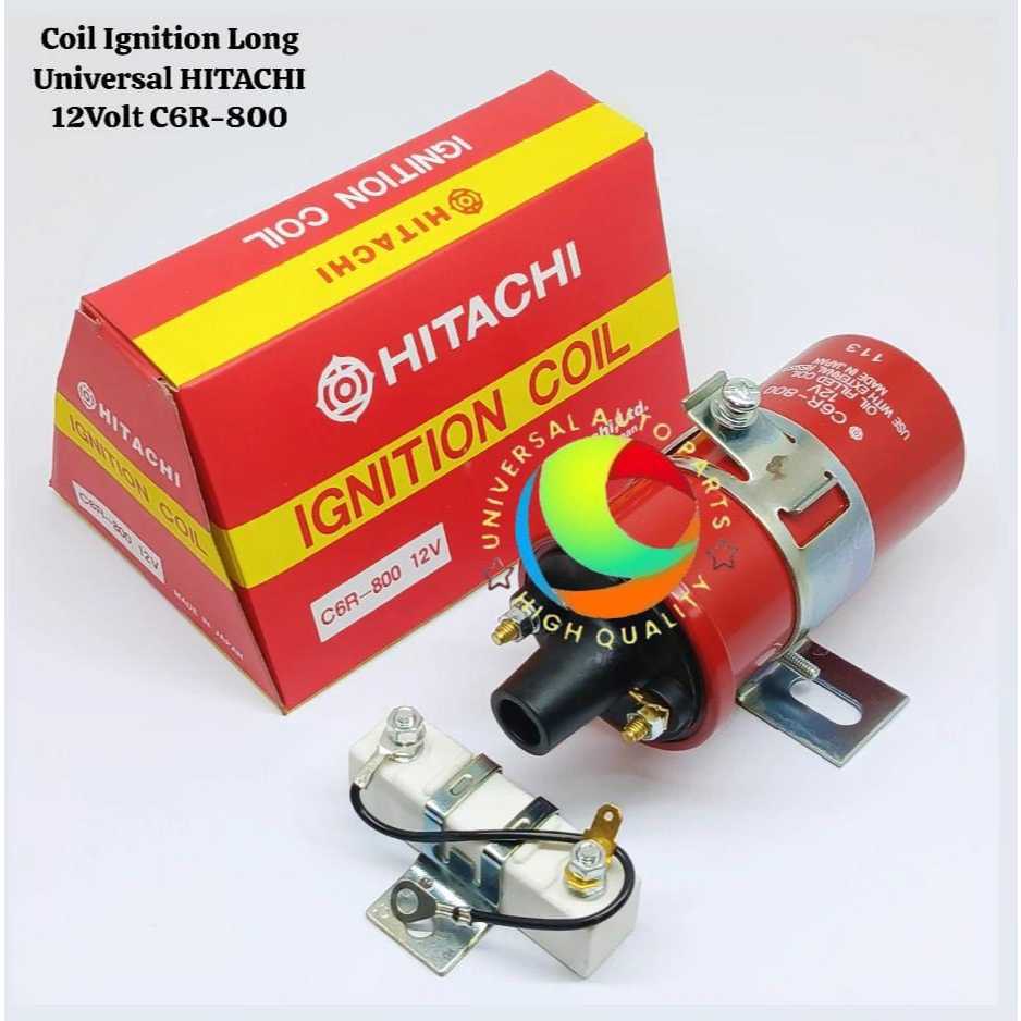 HITACHI 12Volt C6R-800 คอยล์จุดระเบิดยาวสากล JAPAN QUALITY