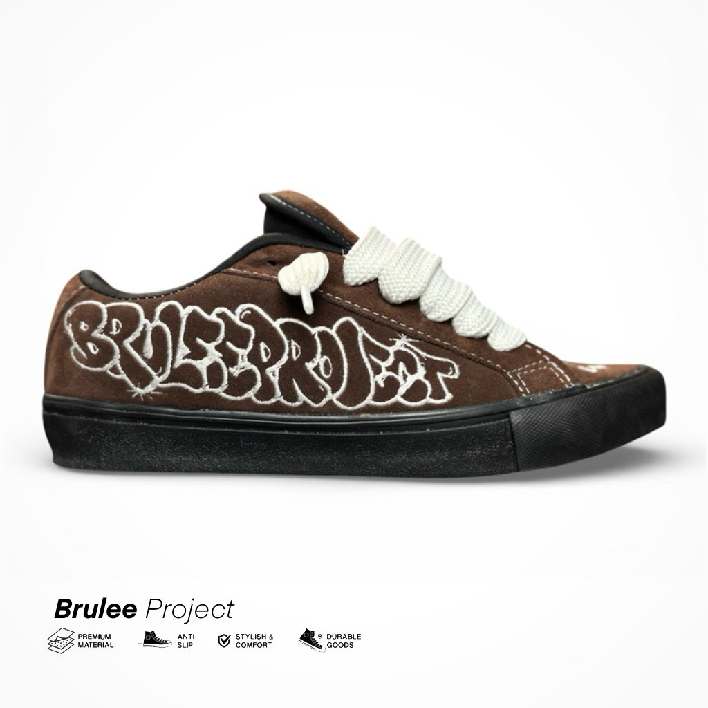 Brulee Project Footwear - 404 Not Found Series Suede Brown สีดําสีขาว - รองเท้าลําลองสําหรับผู้ชายแล