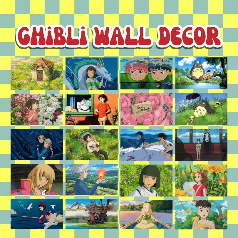 [GET 16 ชิ้น] ]MINI POSTER ANIME GHIBLI A6 | ตกแต่งผนังสุนทรียศาสตร์ | กระดาษอาร์ต 230 GSM