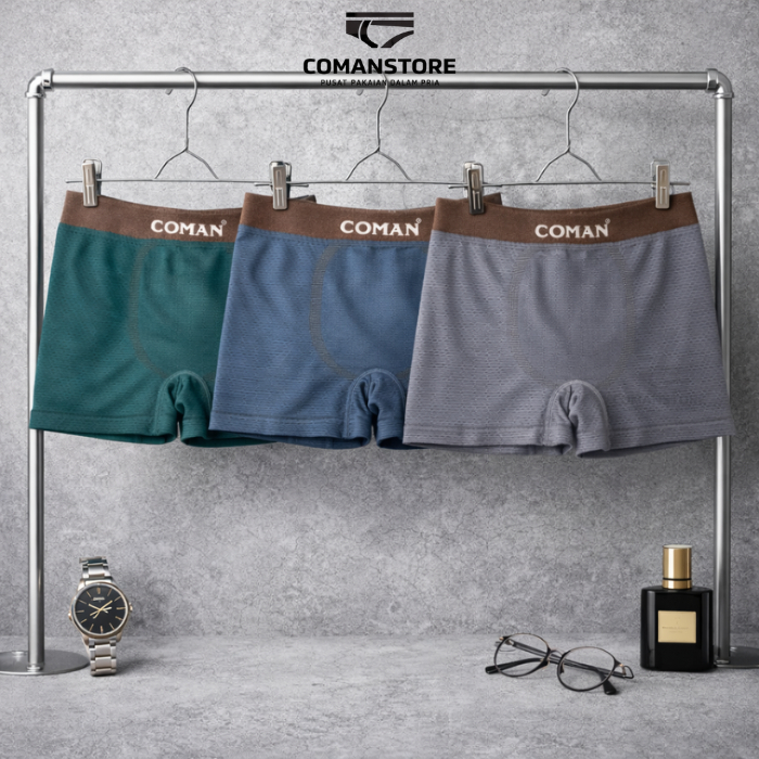 [3 ชิ้น CONTENTTS] กางเกงบ็อกเซอร์ผู้ชาย Coman Seamless ทุกขนาด Coman Lingerie Man