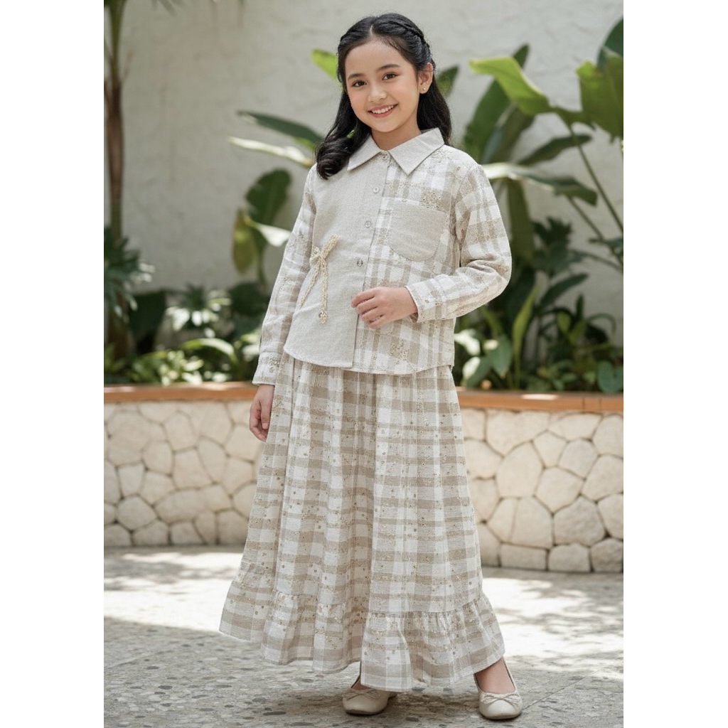 ชุดเด็กหญิง Niya พร้อมลายรวม วัสดุ Bulkud อายุ 5-10 ปี โดยเด็กดูไบ