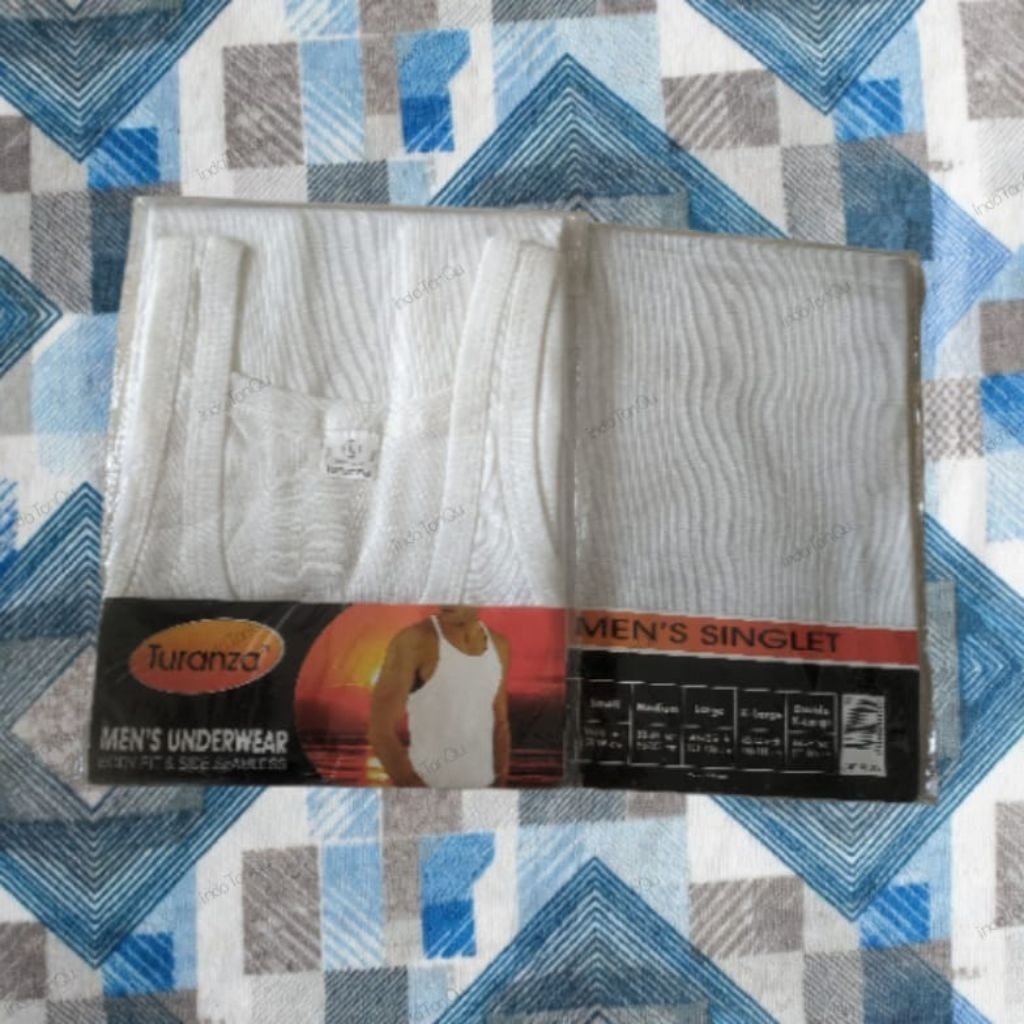 KATUN [iTQ] เสื้อกล้ามผ้าฝ้ายลายทางสีขาวสําหรับผู้ชาย Turanza