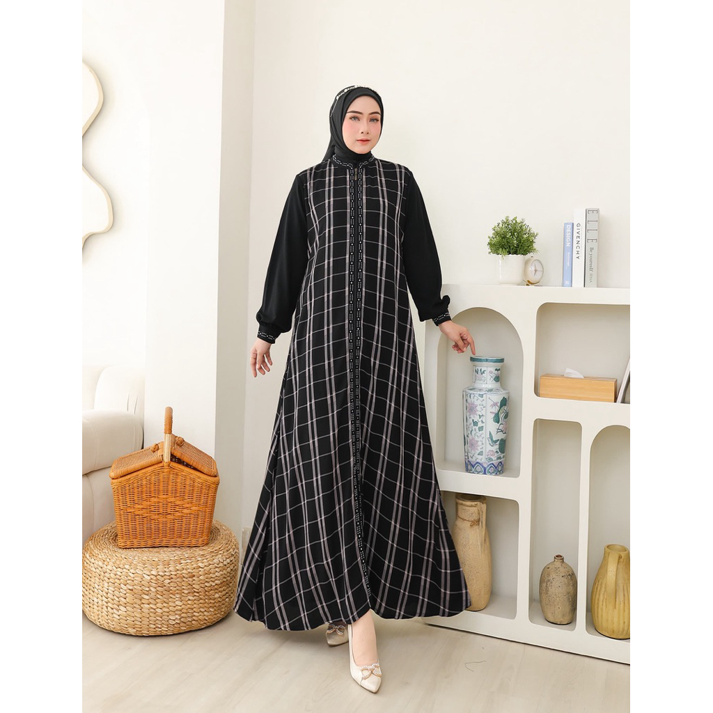 REALPICT Abaya Hikmat Premium 2026 วัสดุ Aswan / Abaya Busui