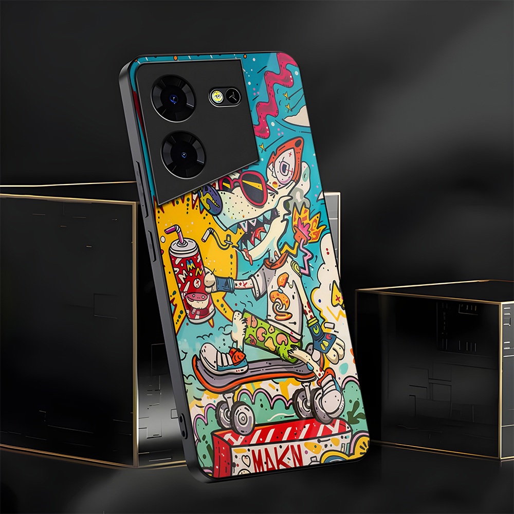 [CC10] SOFTCASE TECNO POVA 5 | POVA 5 PRO เคสกระจกมันเงา | เคส Tecno Pova | เคสเท่ๆน่ารักๆ | บดขยี้เ