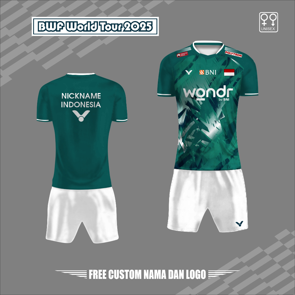เสื้อแบดมินตัน Fajar-Fkri ชุดทัวร์สุดท้าย 2025 เสื้อแบดมินตัน bwf ล่าสุด