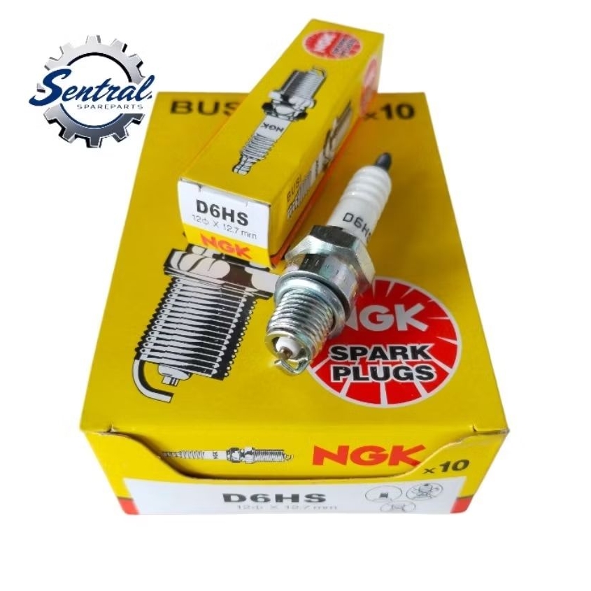 (WHOLESALE 10 ชิ้น) หัวเทียน NGK D6HS สําหรับรถจักรยานยนต์เก่า C70 C90 S90 CB110 CB125 D6HS NGK (10 