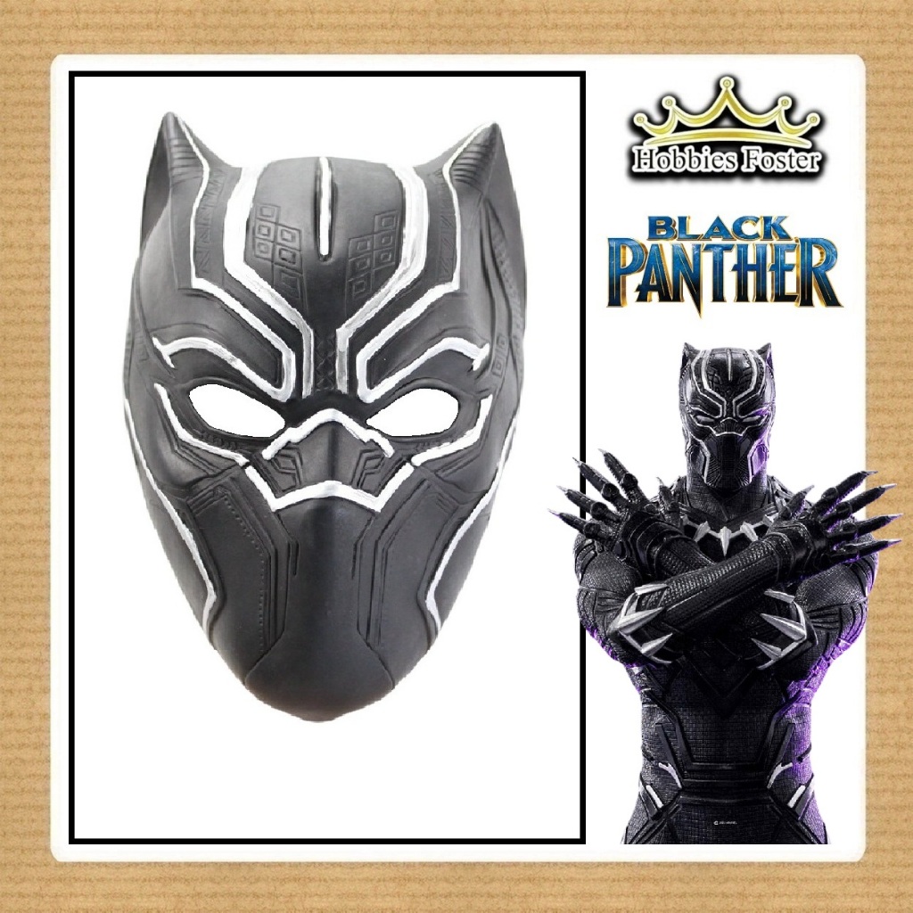 หน้ากากคอสตูมคอสเพลย์ HBF SUPER HERO - BLACK PANTHER - อุปกรณ์งานเลี้ยงวันเกิดกลางคืนฮาโลวีนสีดํา