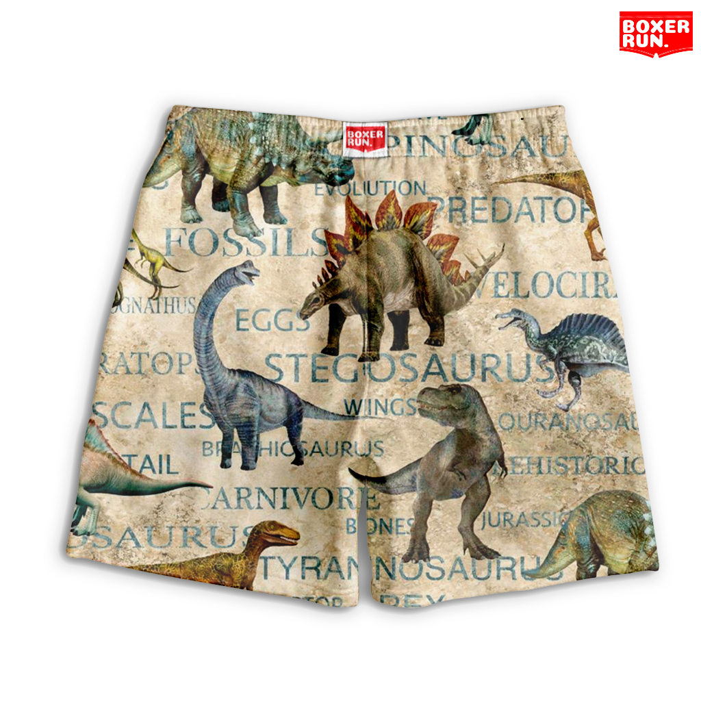 Boxerrun - กางเกงขาสั้นพิมพ์ลายไดโนเสาร์ | BOXER BOXER | สีคัลเลอร์ | ผู้ใหญ่ เด็ก | ผู้ชายผู้หญิง