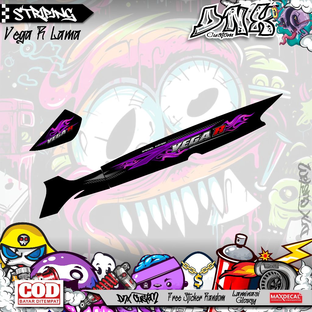 สติ๊กเกอร์แถบ VARIATION YAMAHA VEGA R OLD VEGA R OLD MOTIF API MIX CARBON KD1