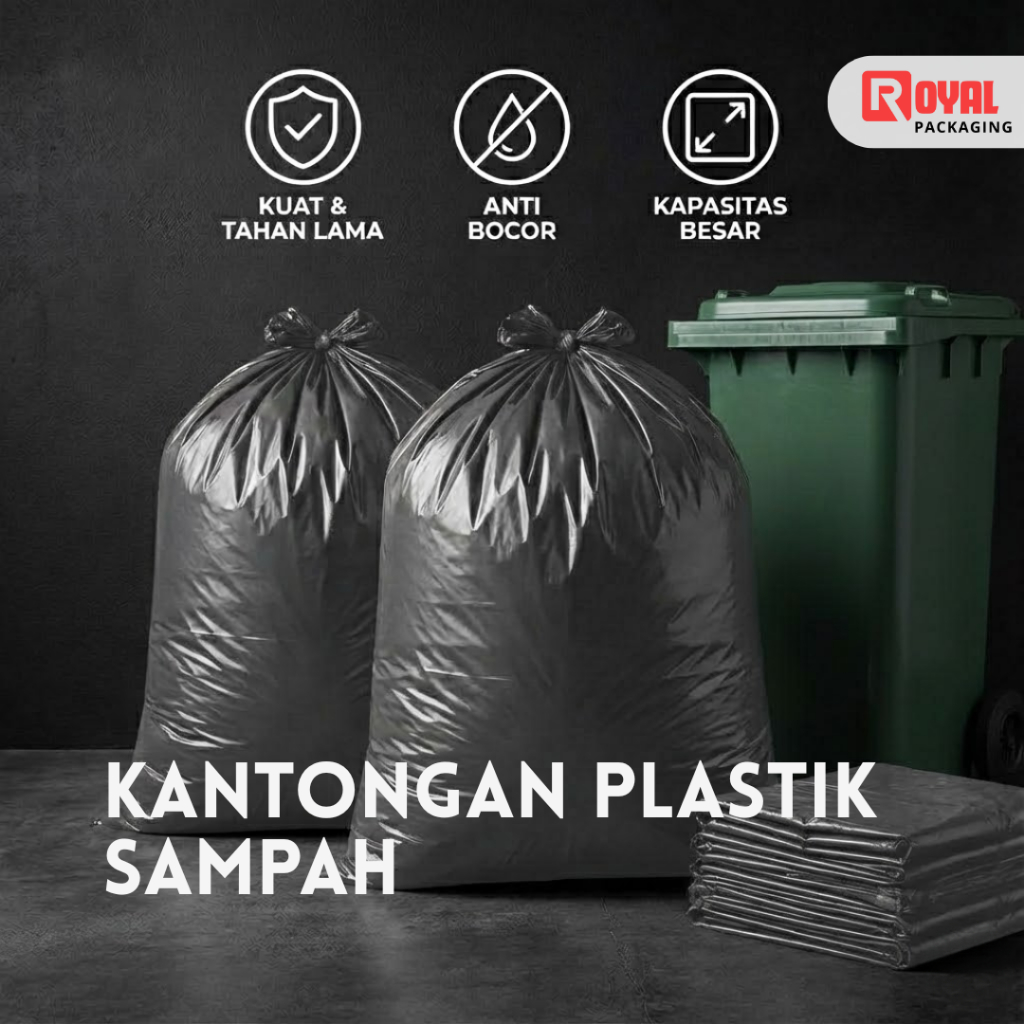 ถุงขยะพลาสติกสีดํา 70 x 120 | 90 x 120 | 100 x 120 | 120 x 100 หนาและแข็งแรง - 1 กิโลกรัม