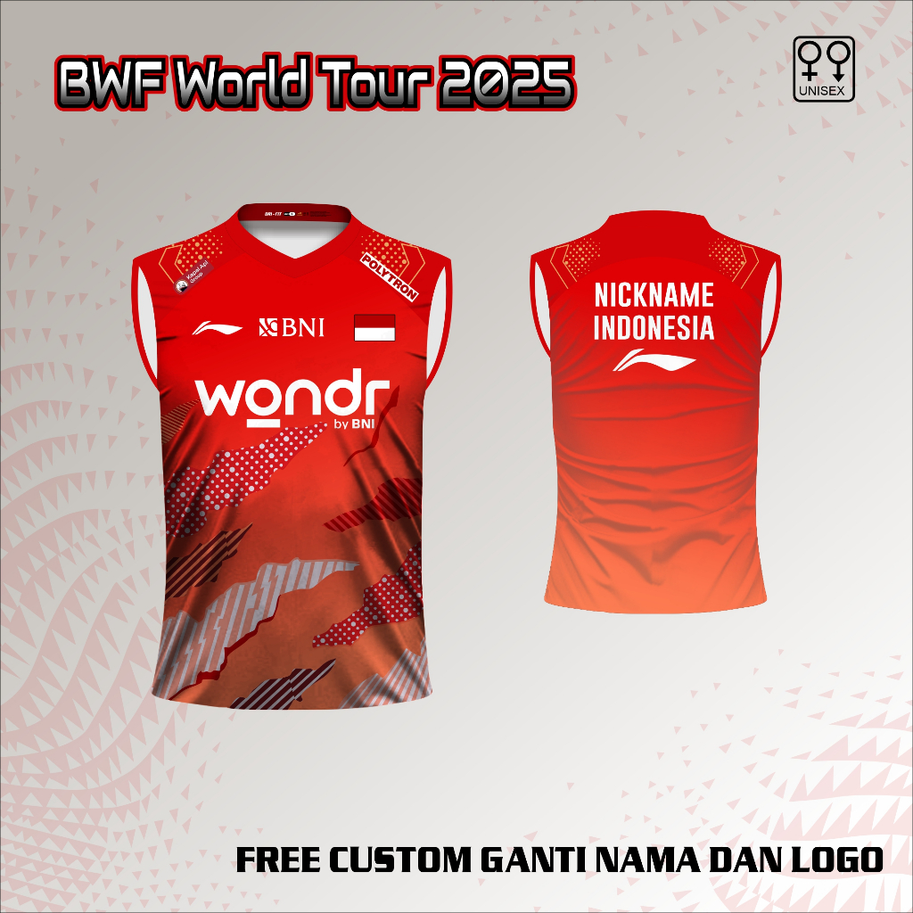 เสื้อแบดมินตัน Putri Kusuma เสื้อกล้ามทัวร์สุดท้าย 2025 การออกแบบเสื้อแบดมินตัน bwf ล่าสุด 2