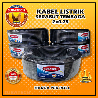 Kabel ROLL SUBATECH Listrik Ganda Serabut 2x0.75 Isi-50Meter/1 Roll