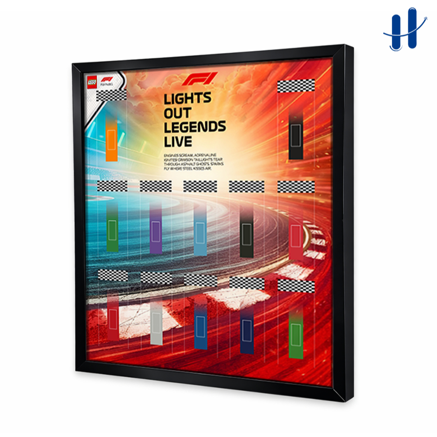 Haydecor Lego F1 Mini โปสเตอร์กรอบ 30x30 รูป 12 ช่อง Premium Wall Display