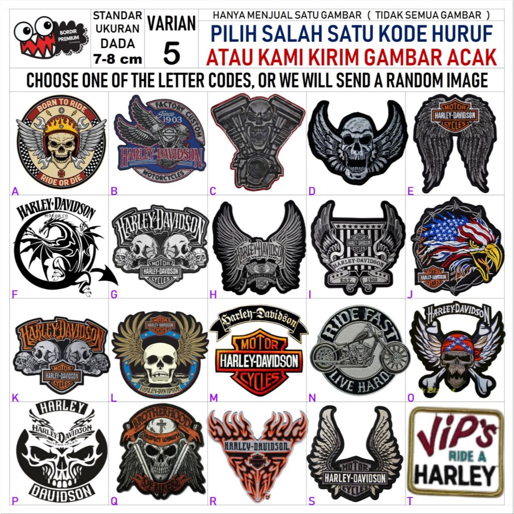 HARLEY DAVIDSON PATCH COMPLETE MOST VARIANT EMBROIDERY 5 - BDS