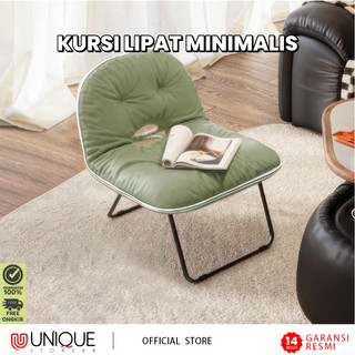 Kursi Sofa Lipat Santai Dengan Busa Empuk Kursi Lipat Portable Indoor Outdoor Rangka Besi Kuat Dan Stabil