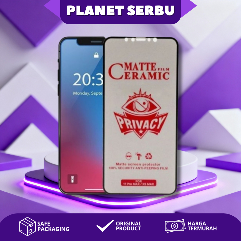 เซรามิค Matte SPY / Anti-Scratch กระจกนิรภัยเซรามิคความเป็นส่วนตัว Anti-Intip Anti-Shatter Oppo A1k/