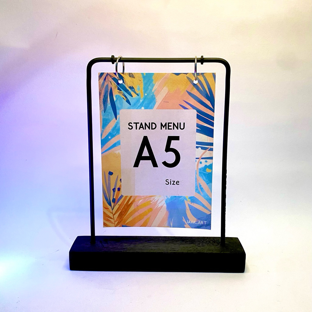 A5 PORTRAIT RING MENU STAND BLACK EDITION INDUSTRAIAL CALENDAR PHOTO TABLE MENU STAND REMINDERS CLAS