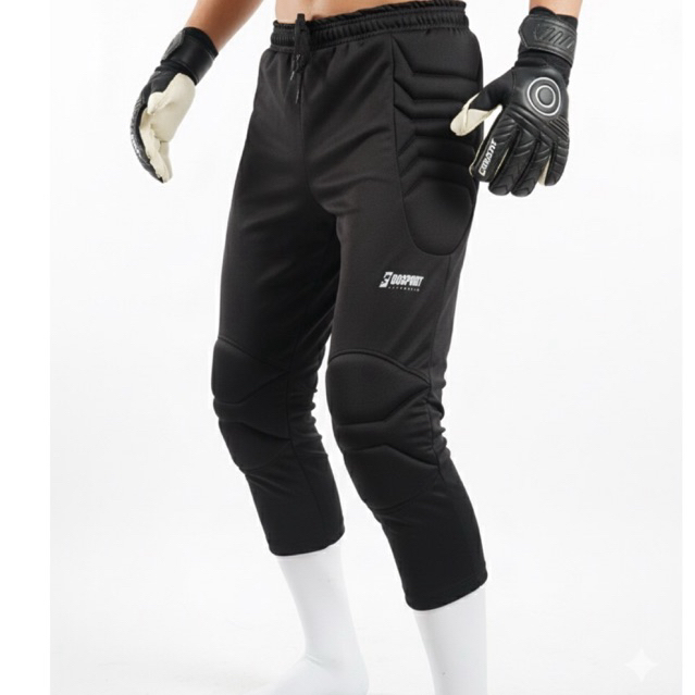 กางเกงผู้รักษาประตู Gosport Black 3/4 Padding