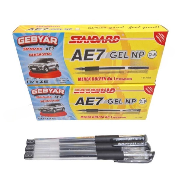 1 กล่องบรรจุ 12 ชิ้น ปากกาเจล Standard AE 7 NP 0.5 / ปากกาเจลมาตรฐาน AE 7 NP 0.5