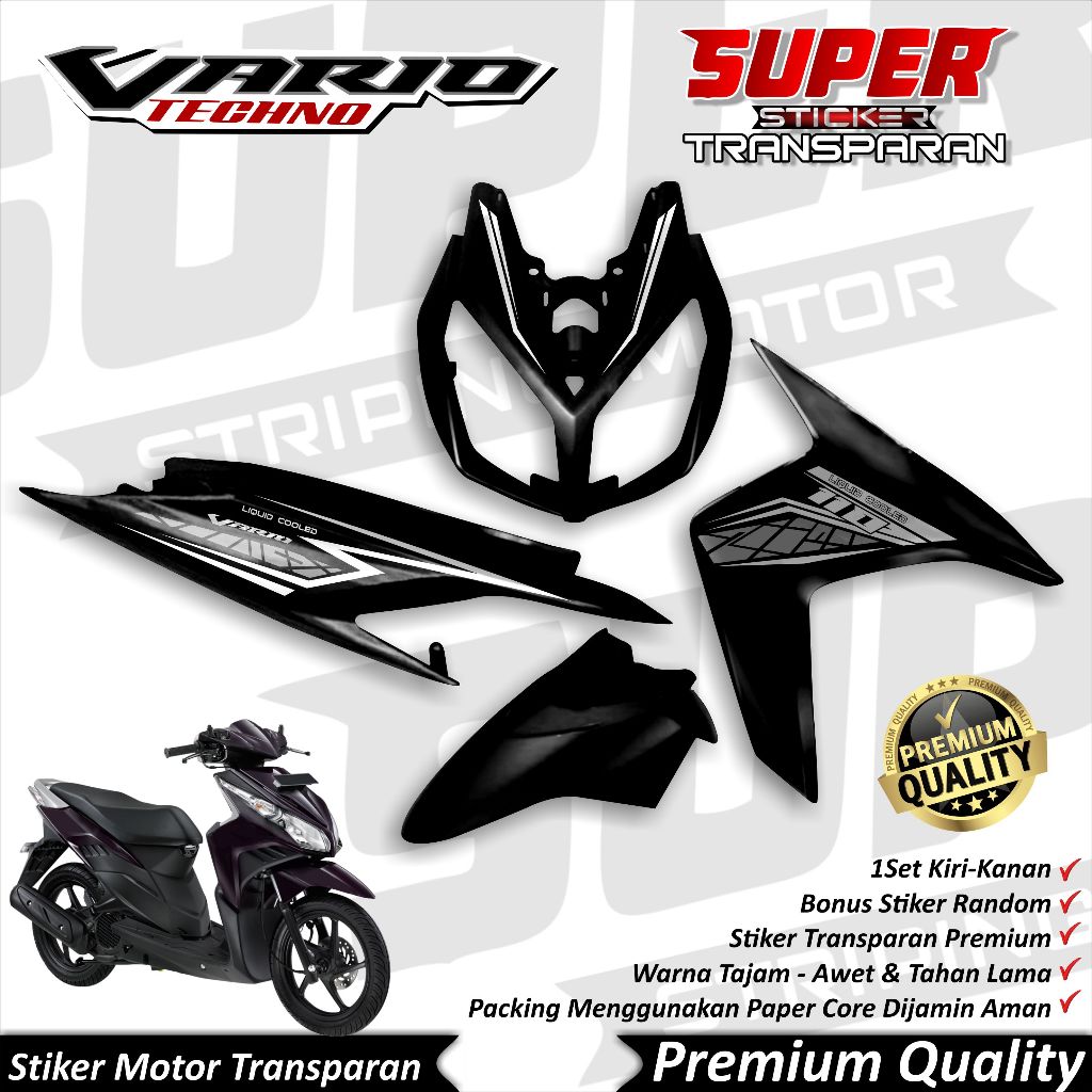 สติ๊กเกอร์ใส Vario 110 Techno คาร์บูเรเตอร์ Anti-fade cool Striping Vario Techno Striping Honda Vari