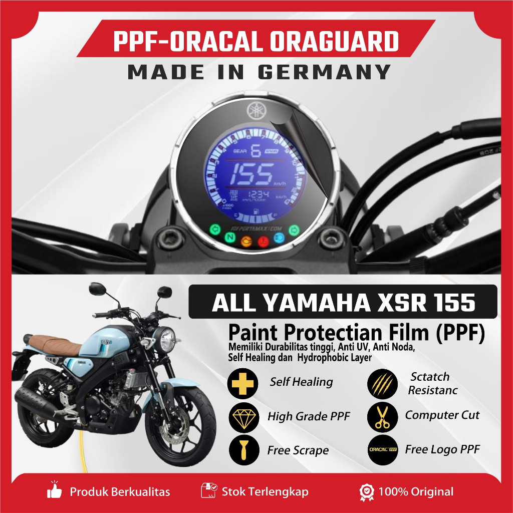 PPF ORACAL มาตรวัดความเร็ว YAMAHA XSR 155 สติ๊กเกอร์ PPF ป้องกันรอยขีดข่วน (ฟิล์มกันรอยสี)