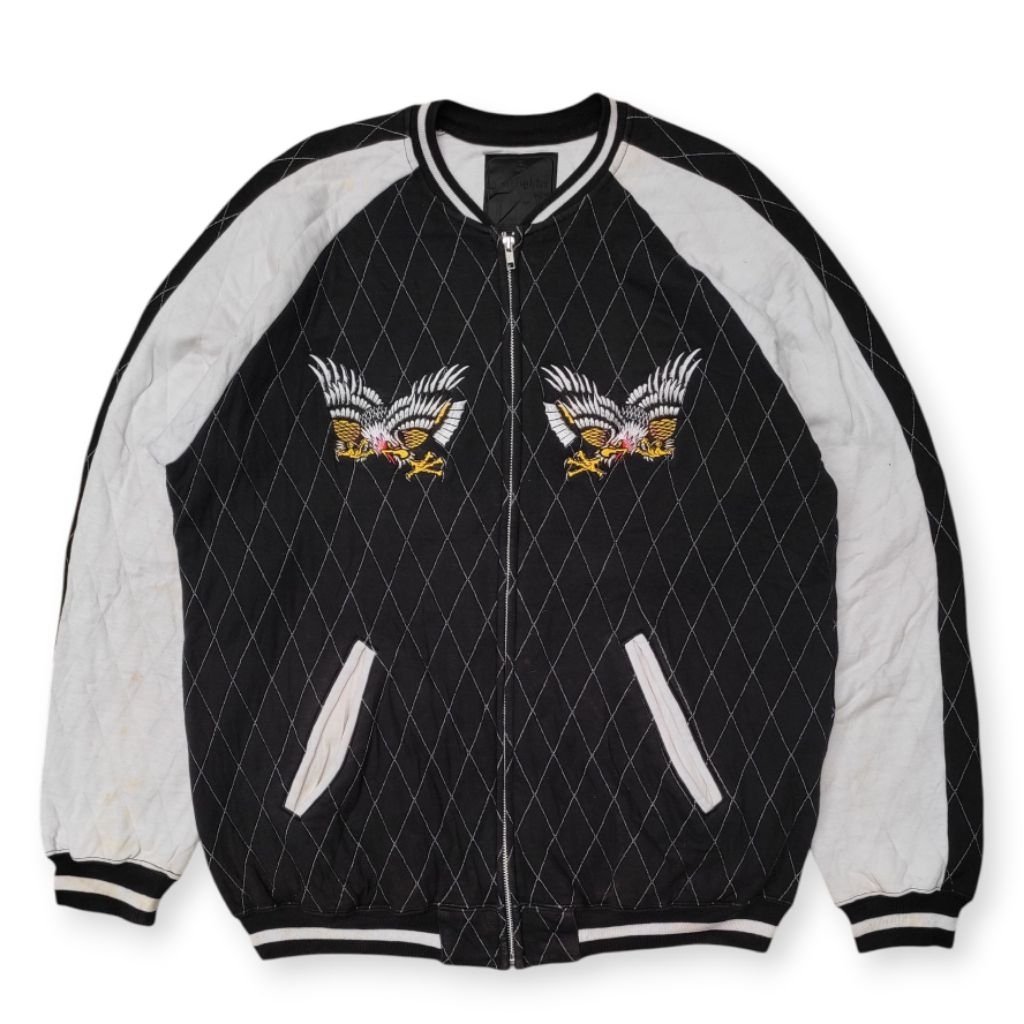 เสื้อแจ็คเก็ต Sukajan ปักลายญี่ปุ่น Core Fighter Hawk