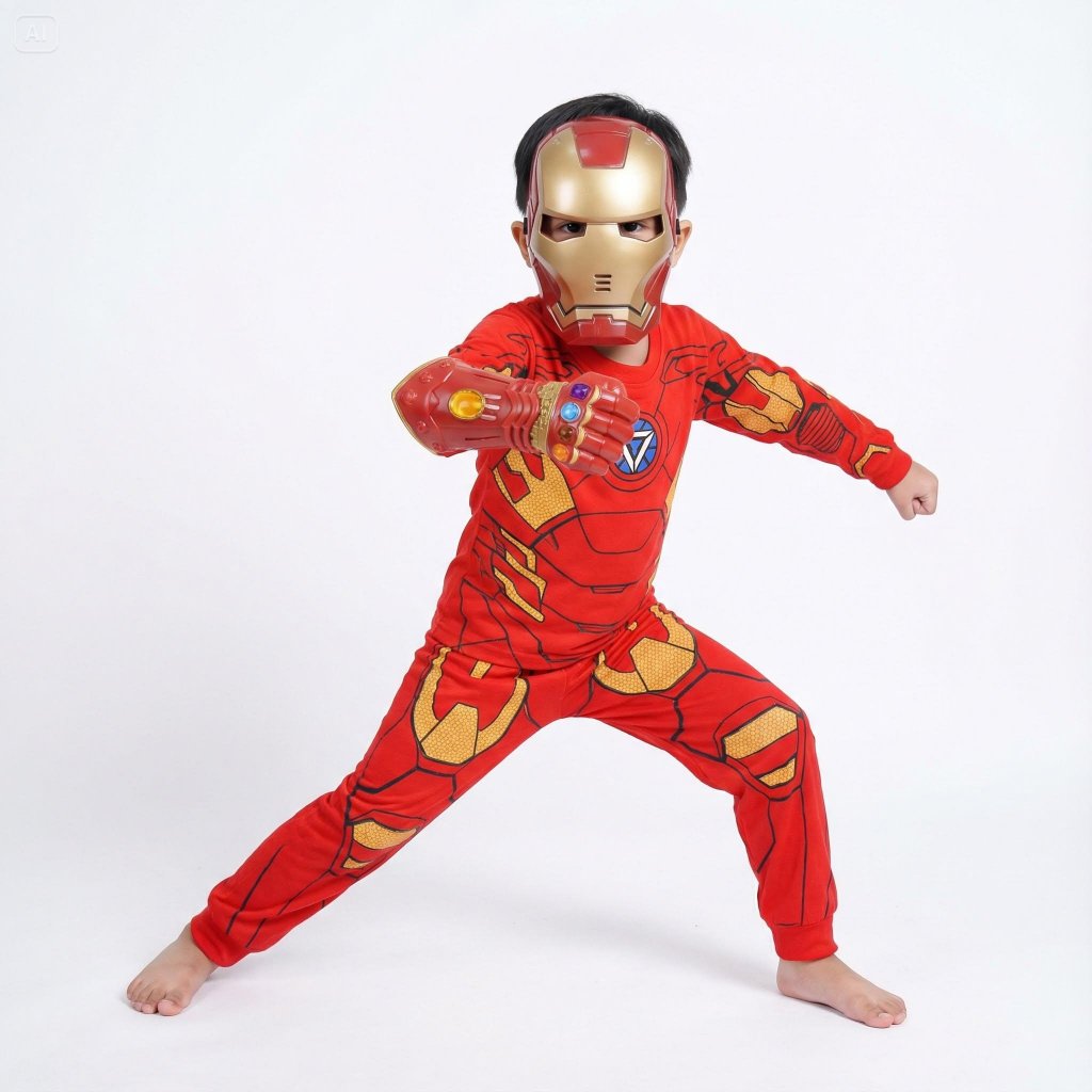 IRON MAN CHILDRENS COSTUME ฟรีหน้ากากและถุงมือ