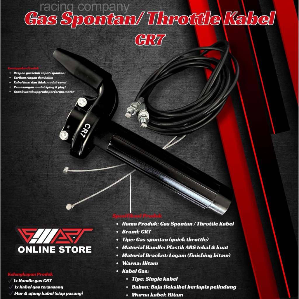 GAS SPONTAN YZ 2 KABEL / GAS KONTAN YZ 2 KABEL PANJANG 190 CM