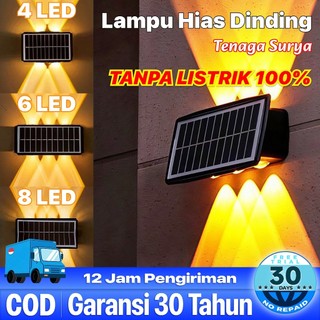 [Garansi 30 tahun] Lampu Hias Dinding Tenaga Surya Lampu Dinding Taman Outdoor Teras Hias 4/6/8 LED Lamp Taman Tenaga Matahari Surya Outdoor Solar Panel Sensor Light