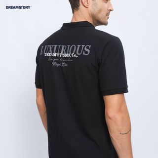 DREAM STORY - Polo Shirt Luxury Cotton Pique Black Kaos Polo Pria Premium Poloshirt Men Polo Kaos Kerah Dreamstory