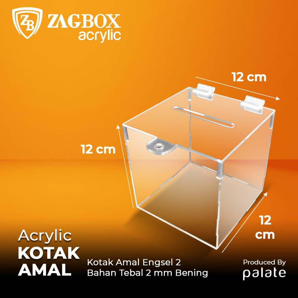 ACRYLIC CHARITY BOX / TRANSPARENT ACRYLIC BOX 12x12x12