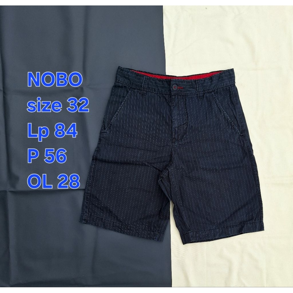 NOBO NO BOUNDARIES กางเกงขาสั้นลายทางสีดํา