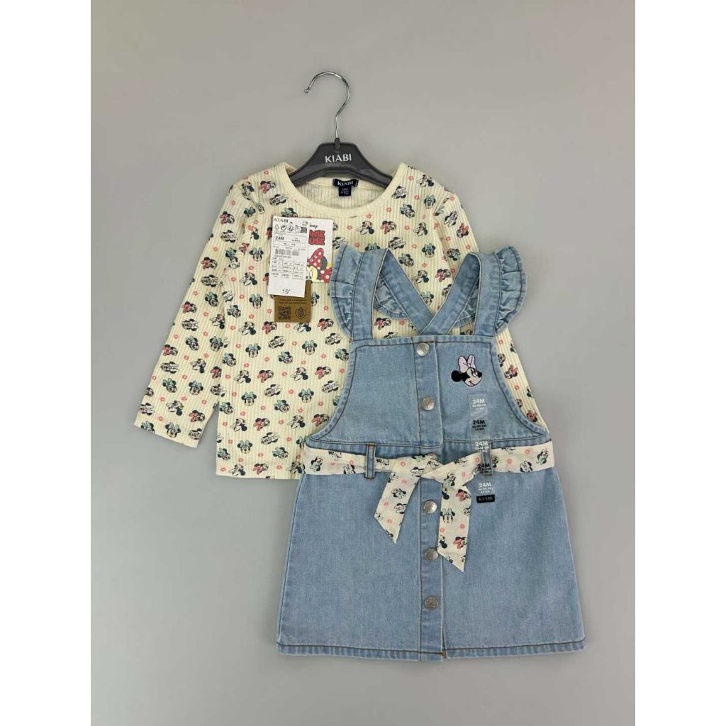 READY (6m, 9m) KIABI Minnie Mouse Jeans Overall Set (ตัดเล็ก)