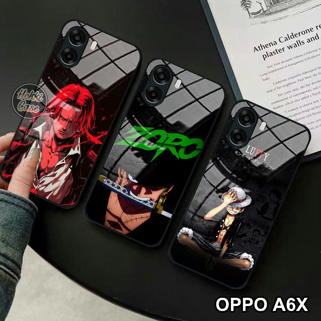เคส HP Oppo A6X One Piece Motif - Oppo A6X Glass Softcase - Oppo A6X Casing - Oppo A6X Silicone - เค