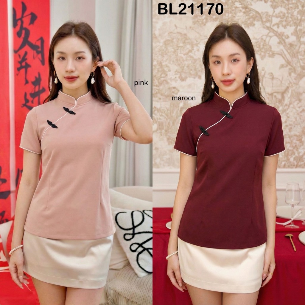 BL21170 Yuan Shanghai Qipao Top / Womens Chinese New Year Cheongsam Style Top