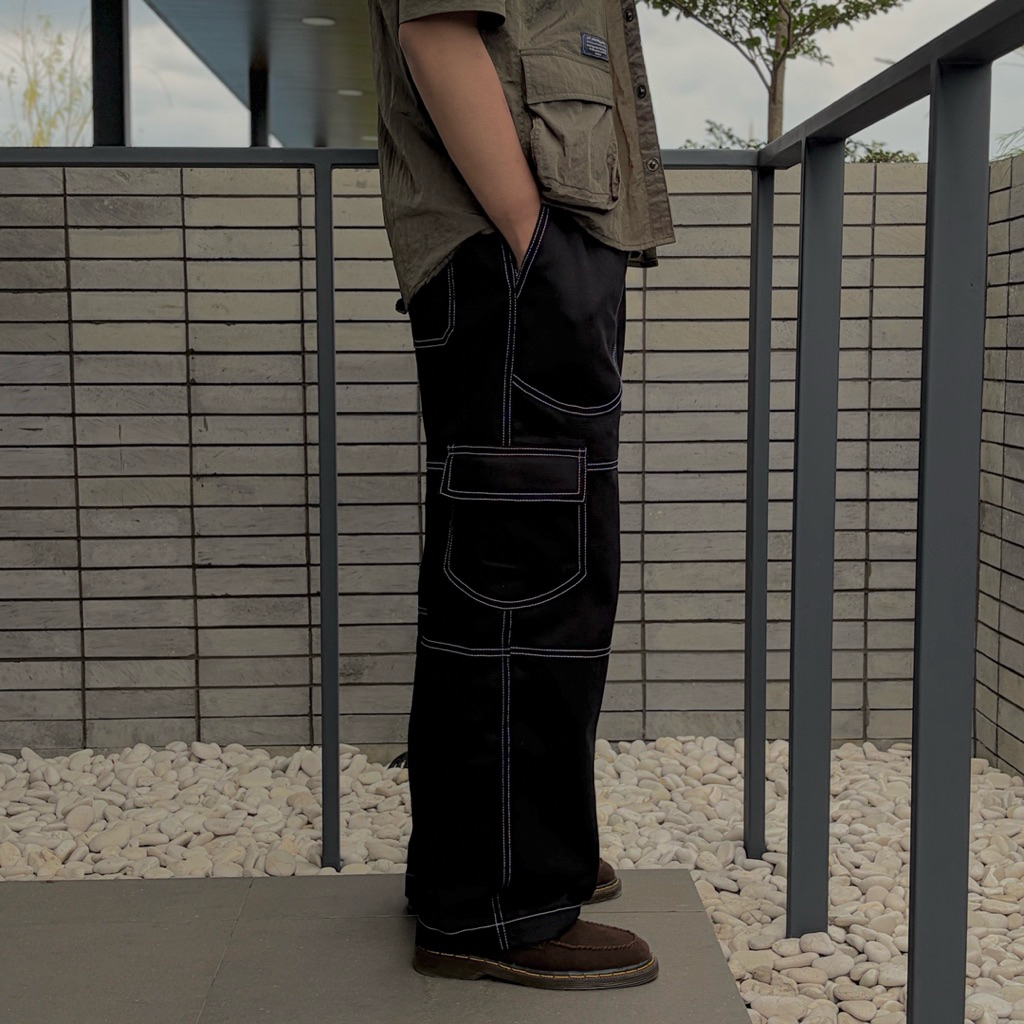 NIIRPROBLEMA - Cargo Baggy Pants - Baggy Pants - Mens Baggy Pants Cotton Twill 7s - "NOKTUR"