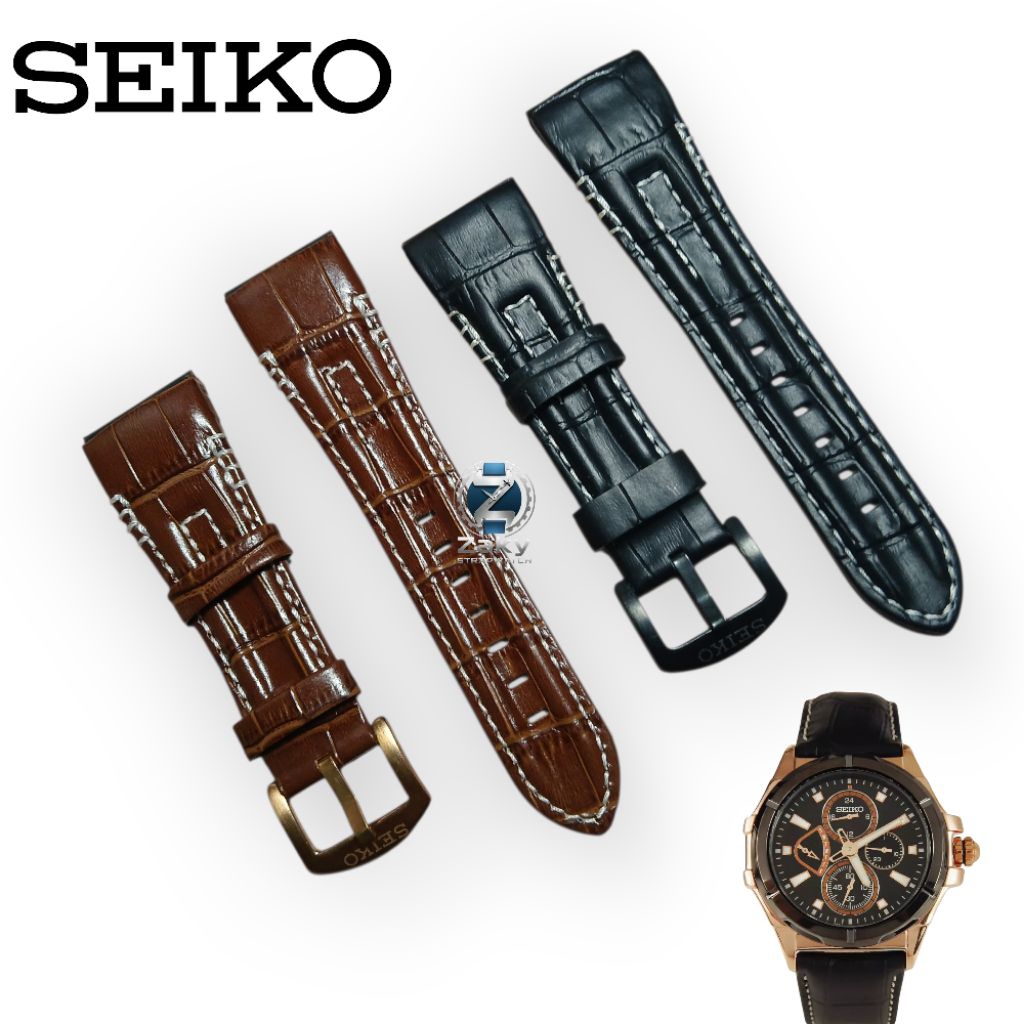 Seiko Velantura สายนาฬิกาหนัง Seiko Velantura 26mm สายนาฬิกา