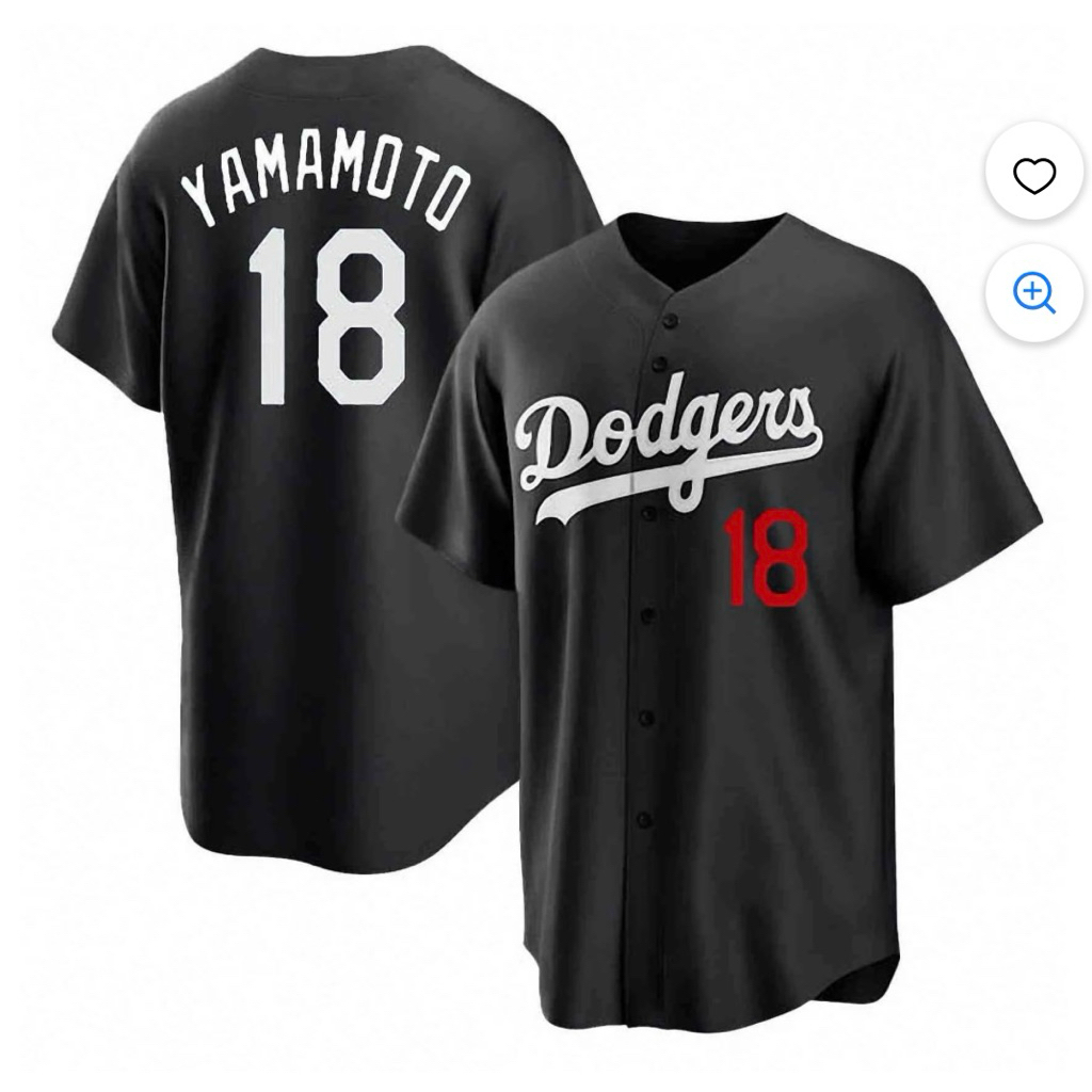 นําเข้า EMBROIDERED BASEBALL JERSEY LA LOS ANGELES DODGERS 18 YOSHINOBU YAMAMOTO