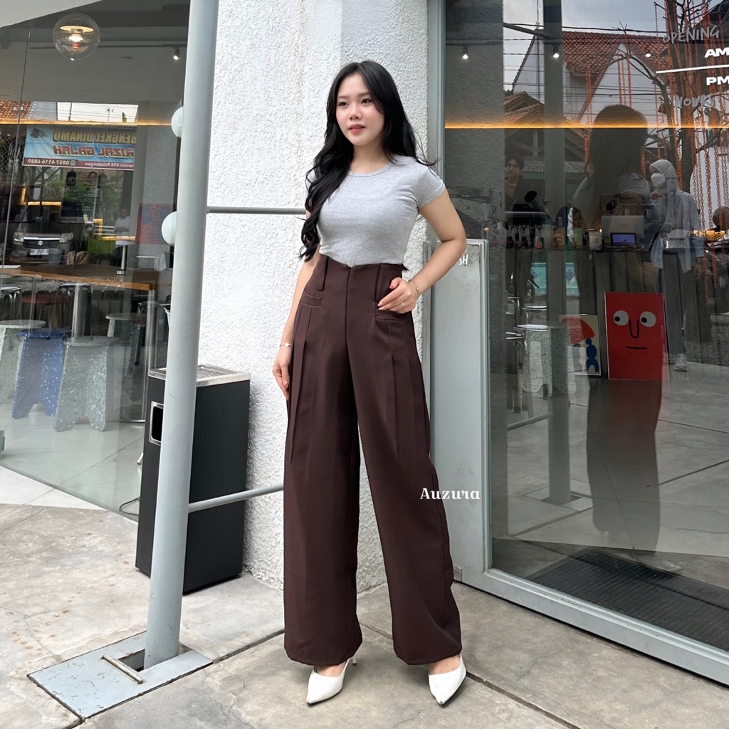 Auzura - Elena Pants Semiwool Premium Womens Official Office Culottes